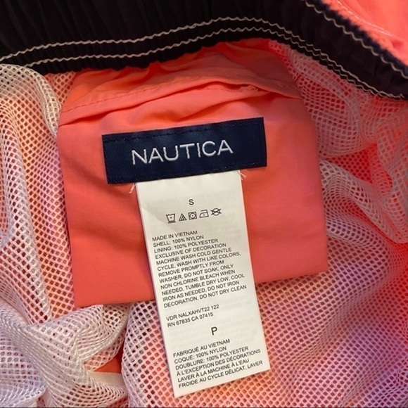 Nautica Men's Quick Dry Nylon 8" Swim Trunks in Teaberry Size S - Picture 6 of 6